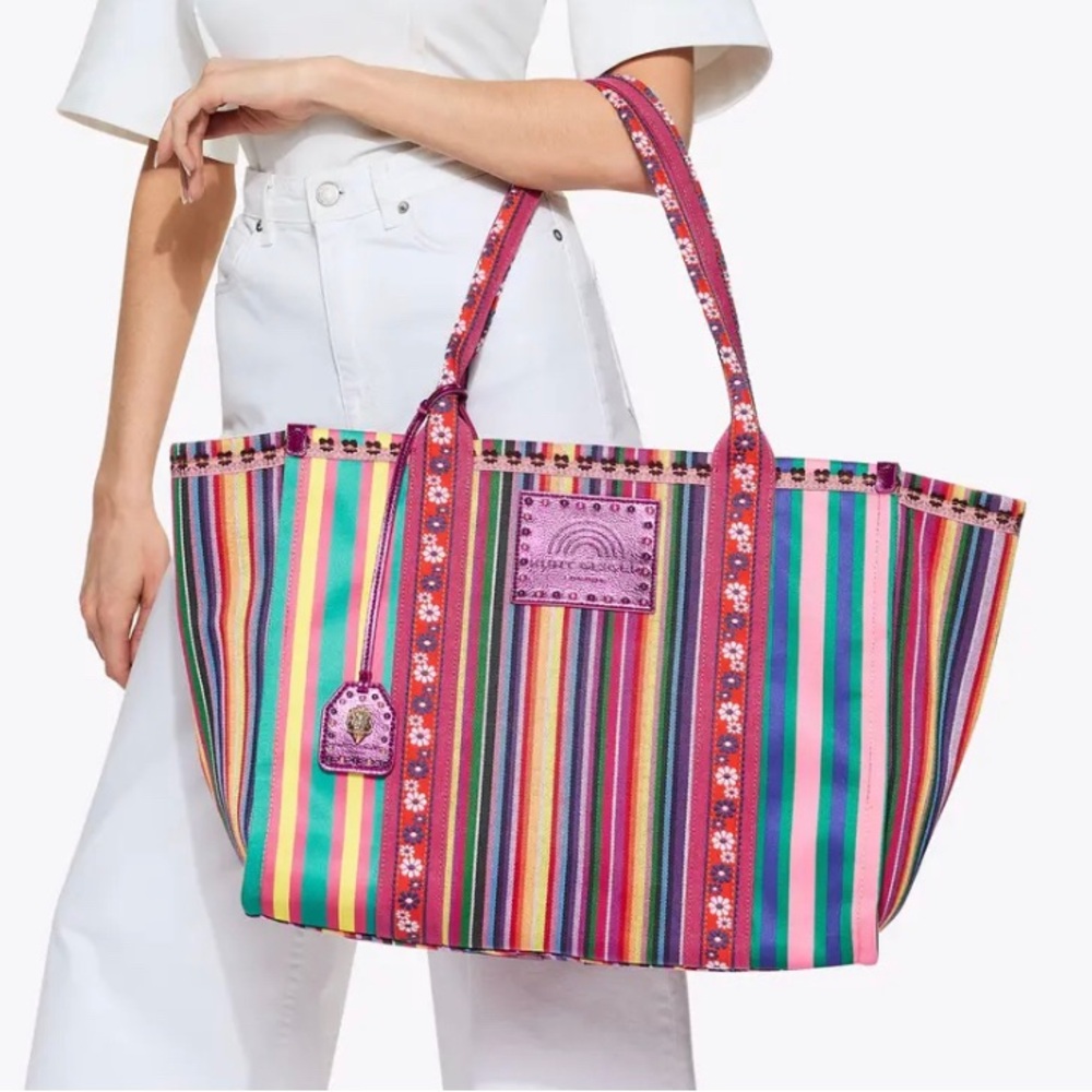 Kurt Geiger Multicolor Large Striped Tote NWT w/ Dustbag 💖💖 - Picture 4 of 6